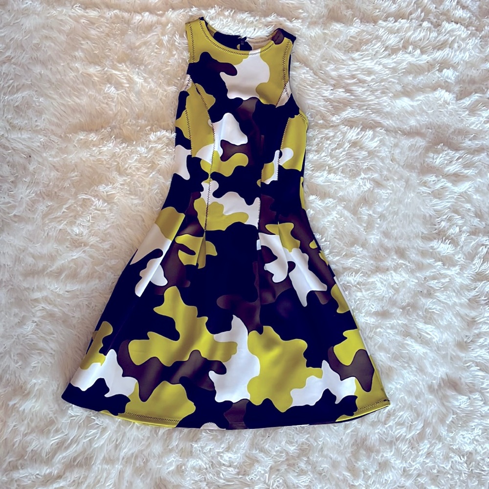 Michael Kors Camouflage Midi Skater Dress Size 0